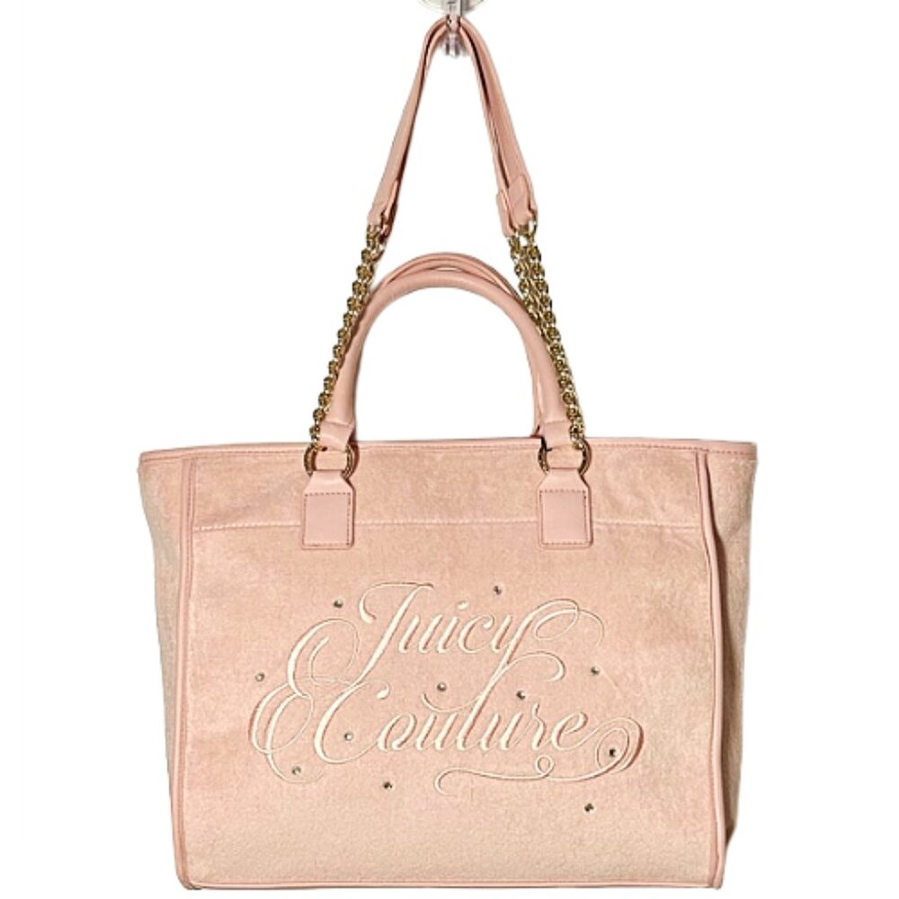 NWT Juicy Couture Crystal Pink Diamond Tote Shoulder Bag with Scarf & Bag Charm - Picture 5 of 14